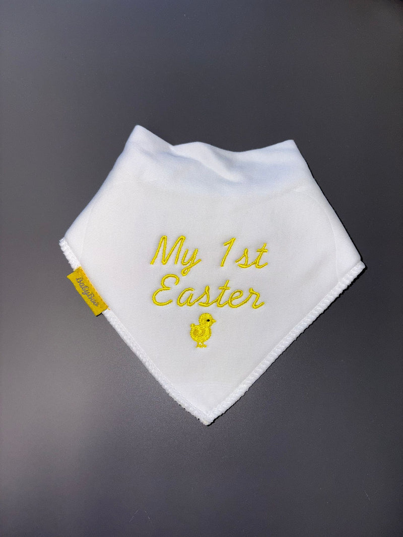 My 1st Easter organic cotton bandana bib