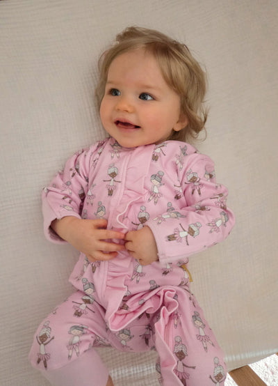Ballerina ruffle organic cotton ZippyBoo suit