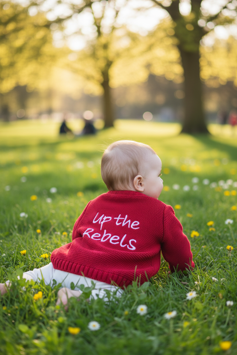 Up the Rebels organic cotton zipped cardigan