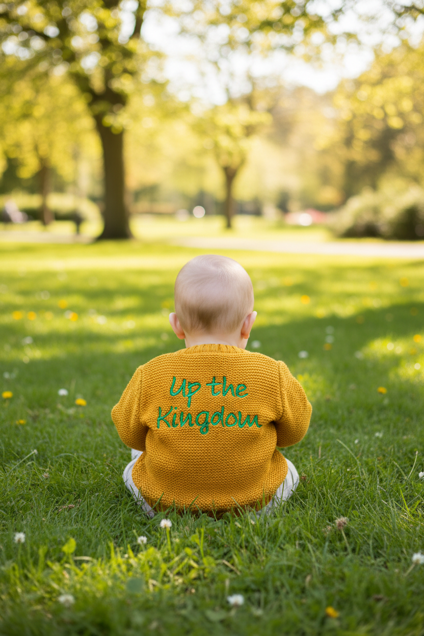 Up the Kingdom organic cotton zipped cardigan