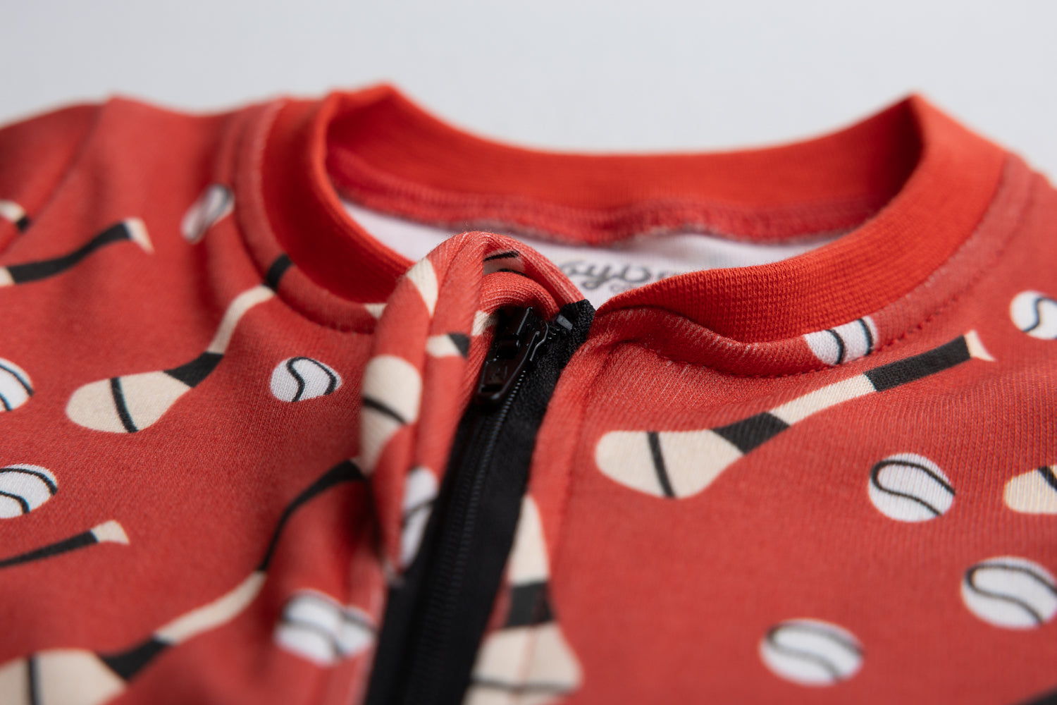 Red GAA organic cotton ZippyBoo suit