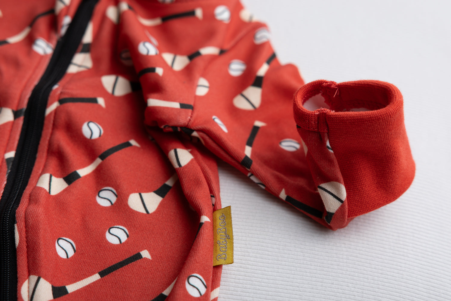 Red GAA organic cotton ZippyBoo suit