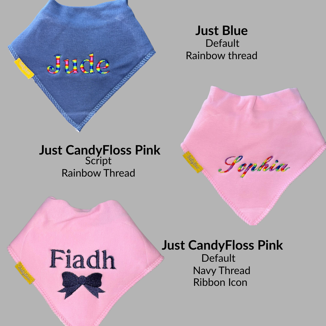 Personalised organic cotton DribbleBoo bandana bib