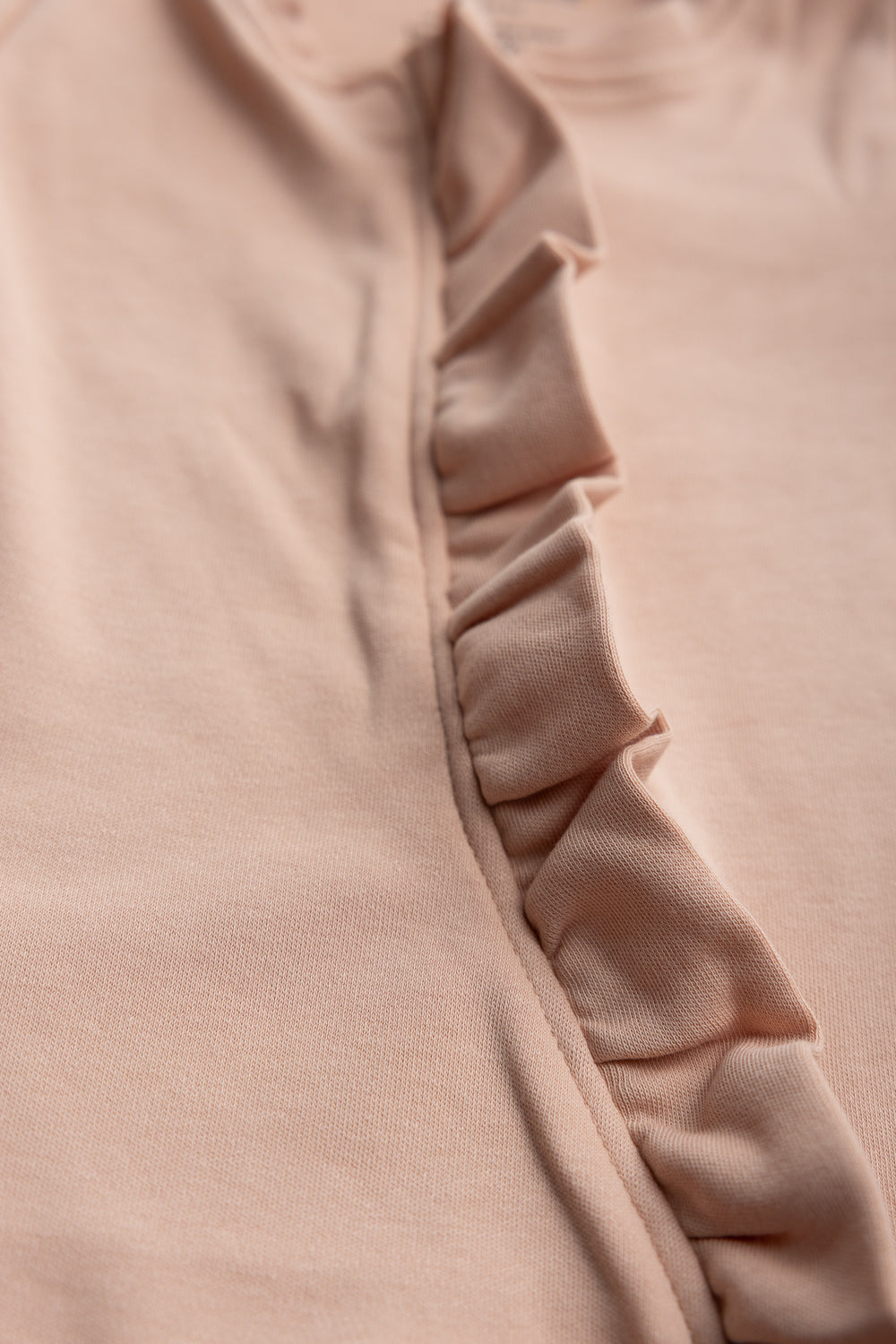 Peach ruffle organic cotton ZippyBoo suit