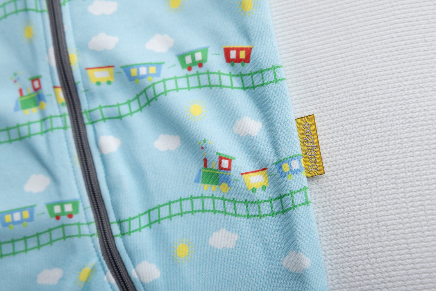 Choo choo trains organic cotton ZippyBoo suit