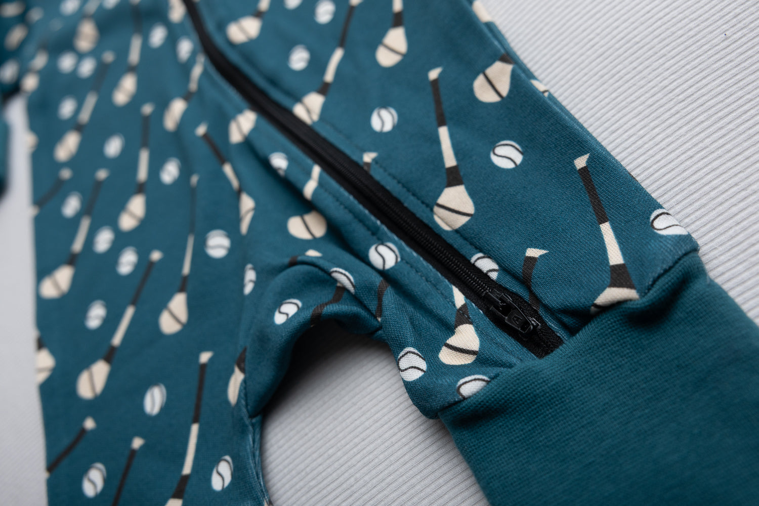 Petrol blue GAA organic cotton ZippyBoo suit