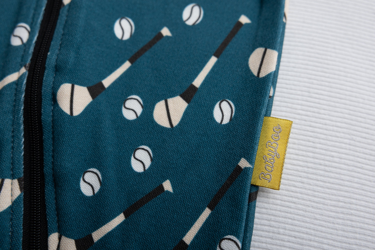 Petrol blue GAA organic cotton ZippyBoo suit