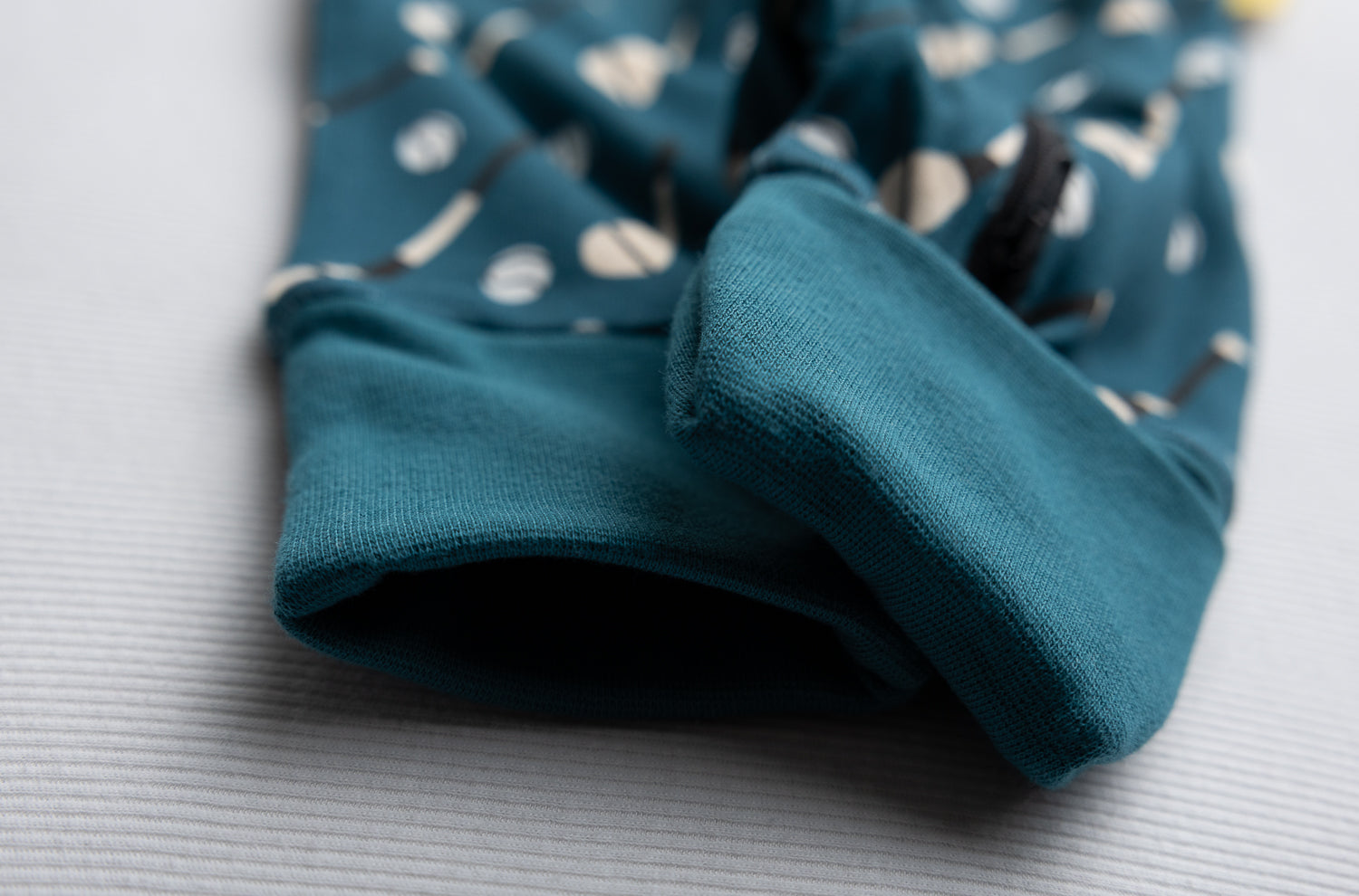 Petrol blue GAA organic cotton ZippyBoo suit