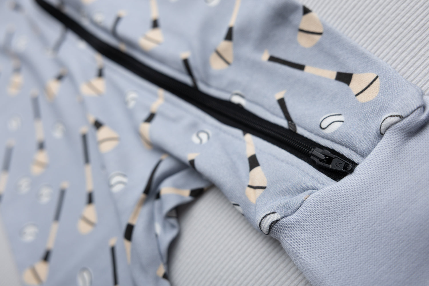 Light grey GAA organic cotton ZippyBoo suit