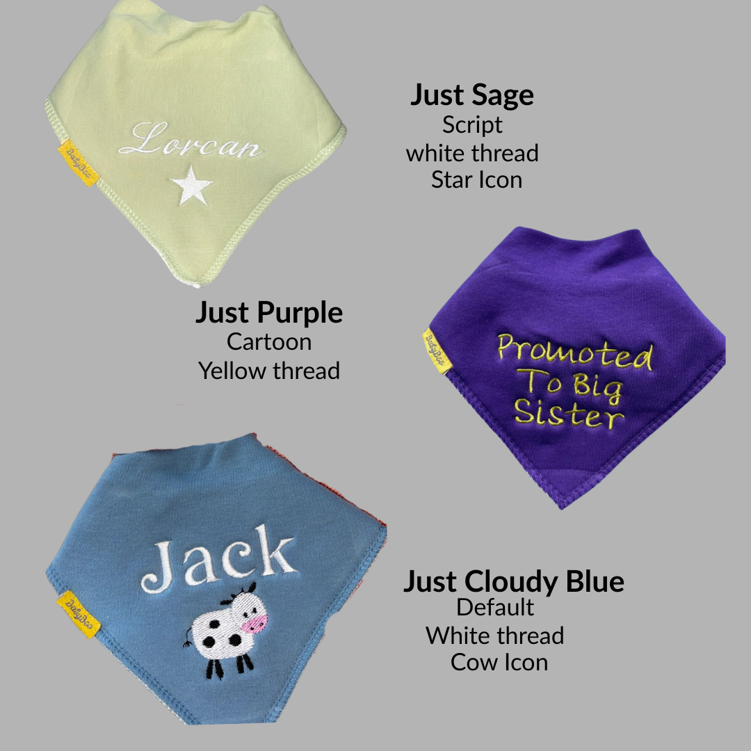 Personalised organic cotton DribbleBoo bandana bib