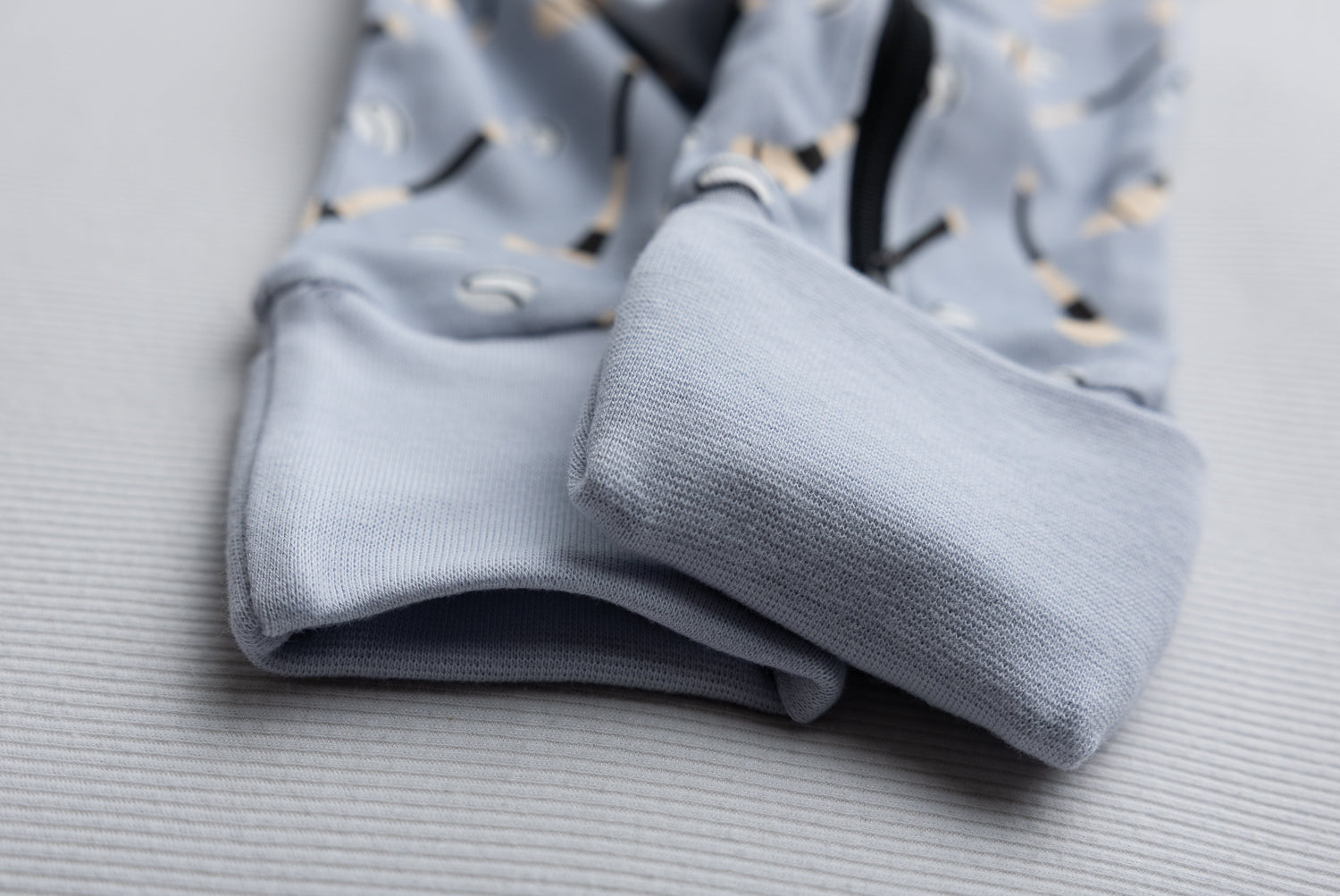 Light grey GAA organic cotton ZippyBoo suit