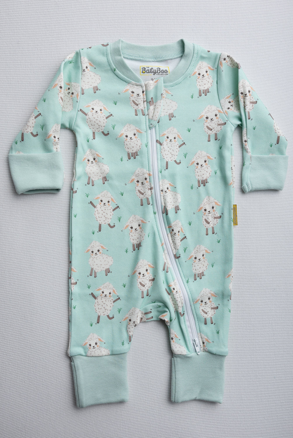 Dancing Lambs organic cotton ZippyBoo suit