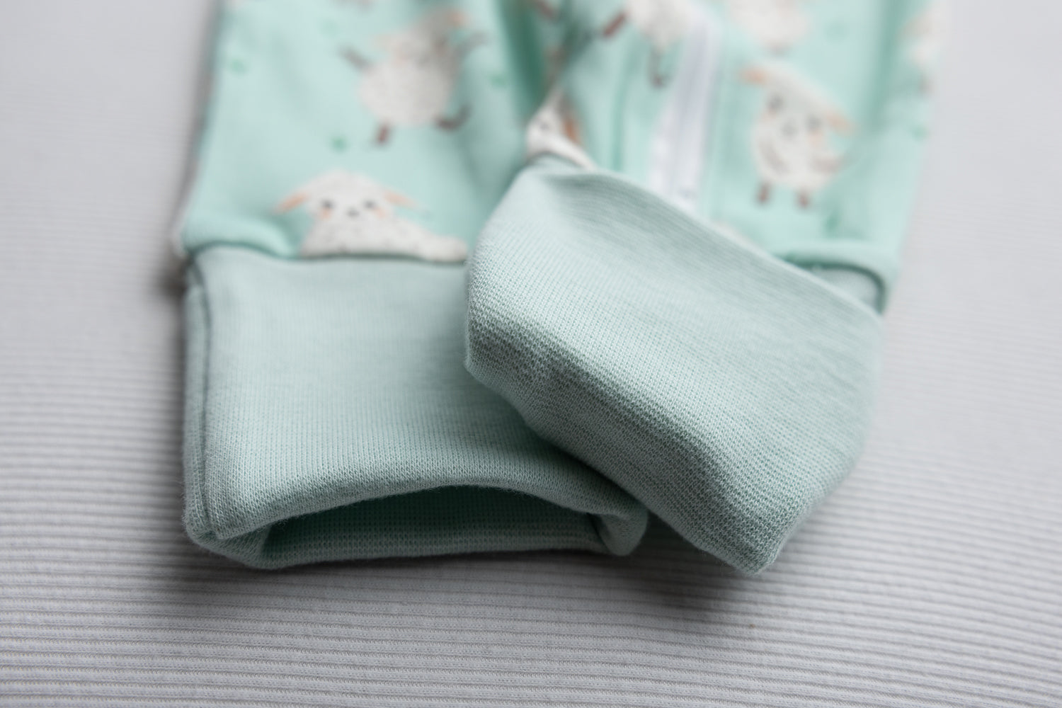 Dancing Lambs organic cotton ZippyBoo suit