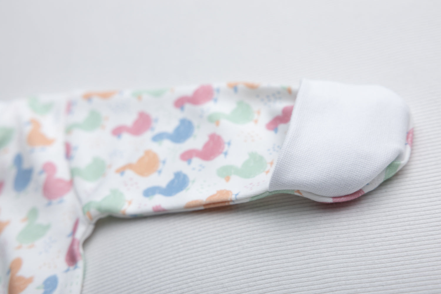 Pastel Ducks organic cotton ZippyBoo suit