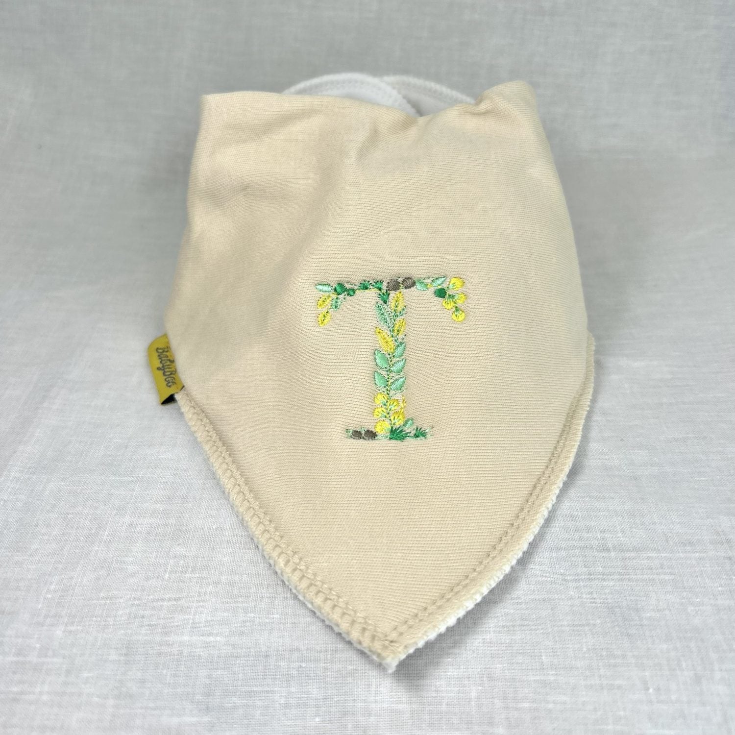 Floral Letter Organic Cotton DribbleBoo bandana bib