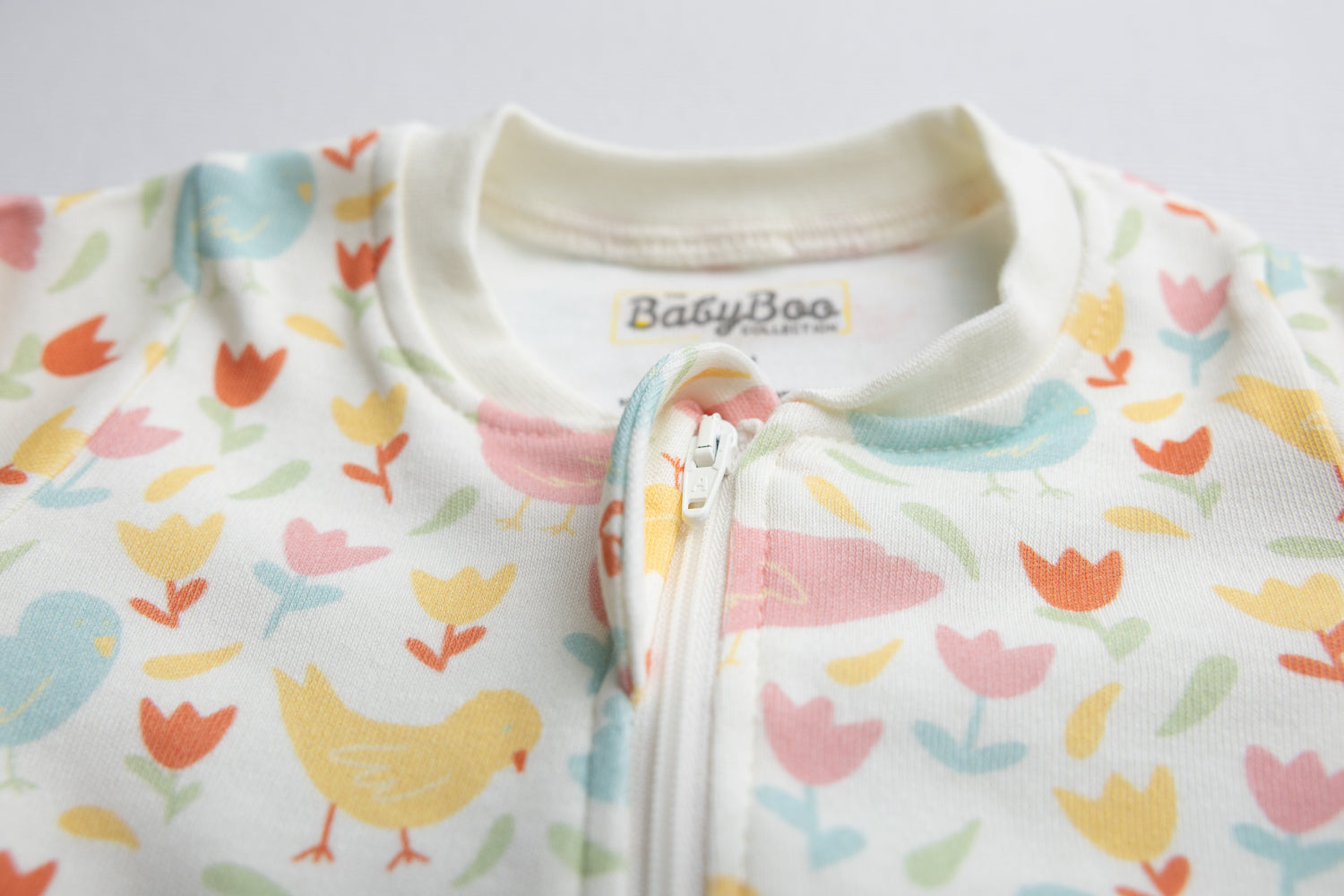 Spring Chicks organic cotton ZippyBoo suit