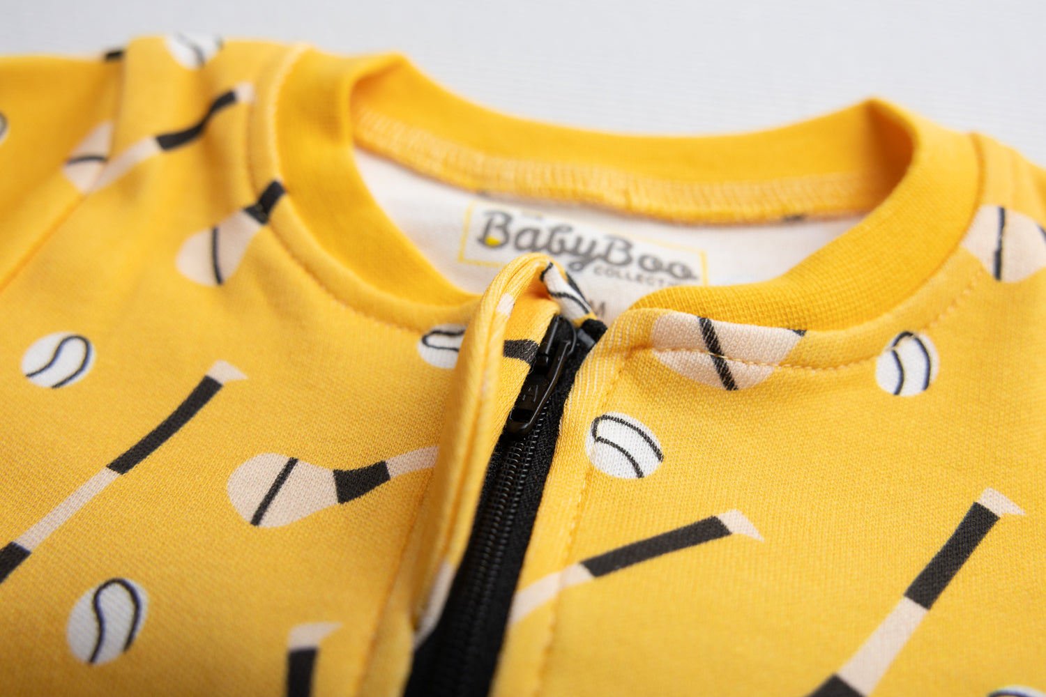 Mustard GAA organic cotton ZippyBoo suit