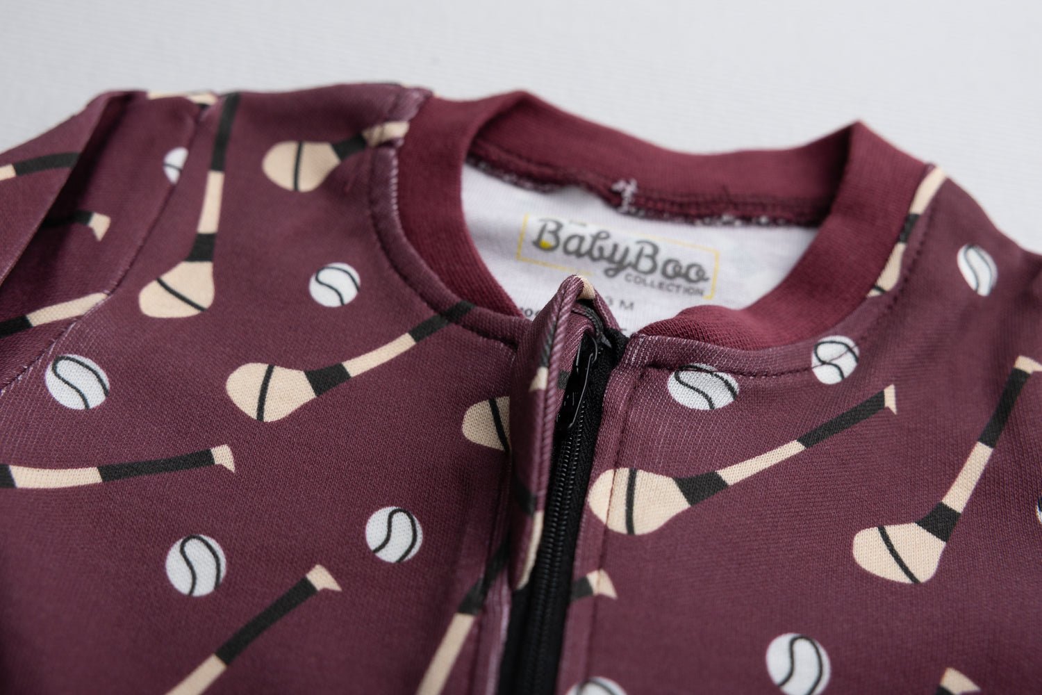 Maroon GAA organic cotton ZippyBoo suit