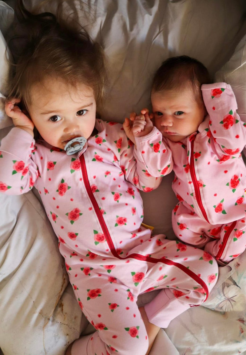 Roses organic cotton ZippyBoo suit