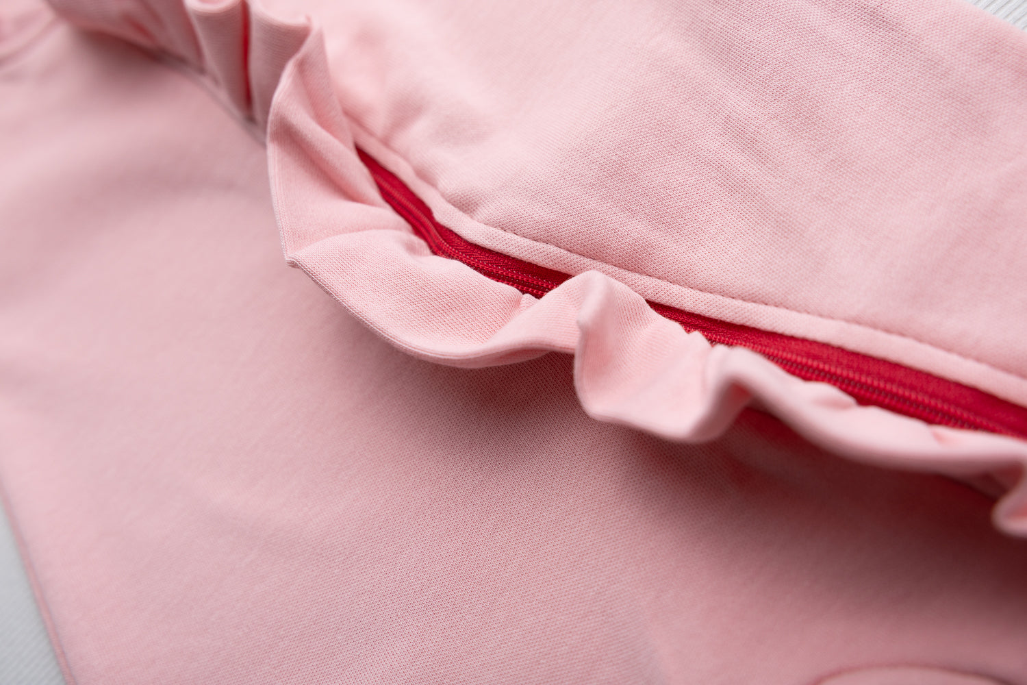 Pink ruffle organic cotton ZippyBoo suit
