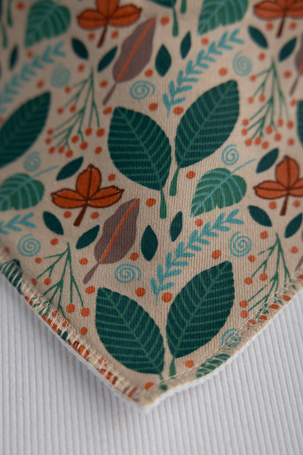 Leaves falling organic cotton DribbleBoo bandana bib