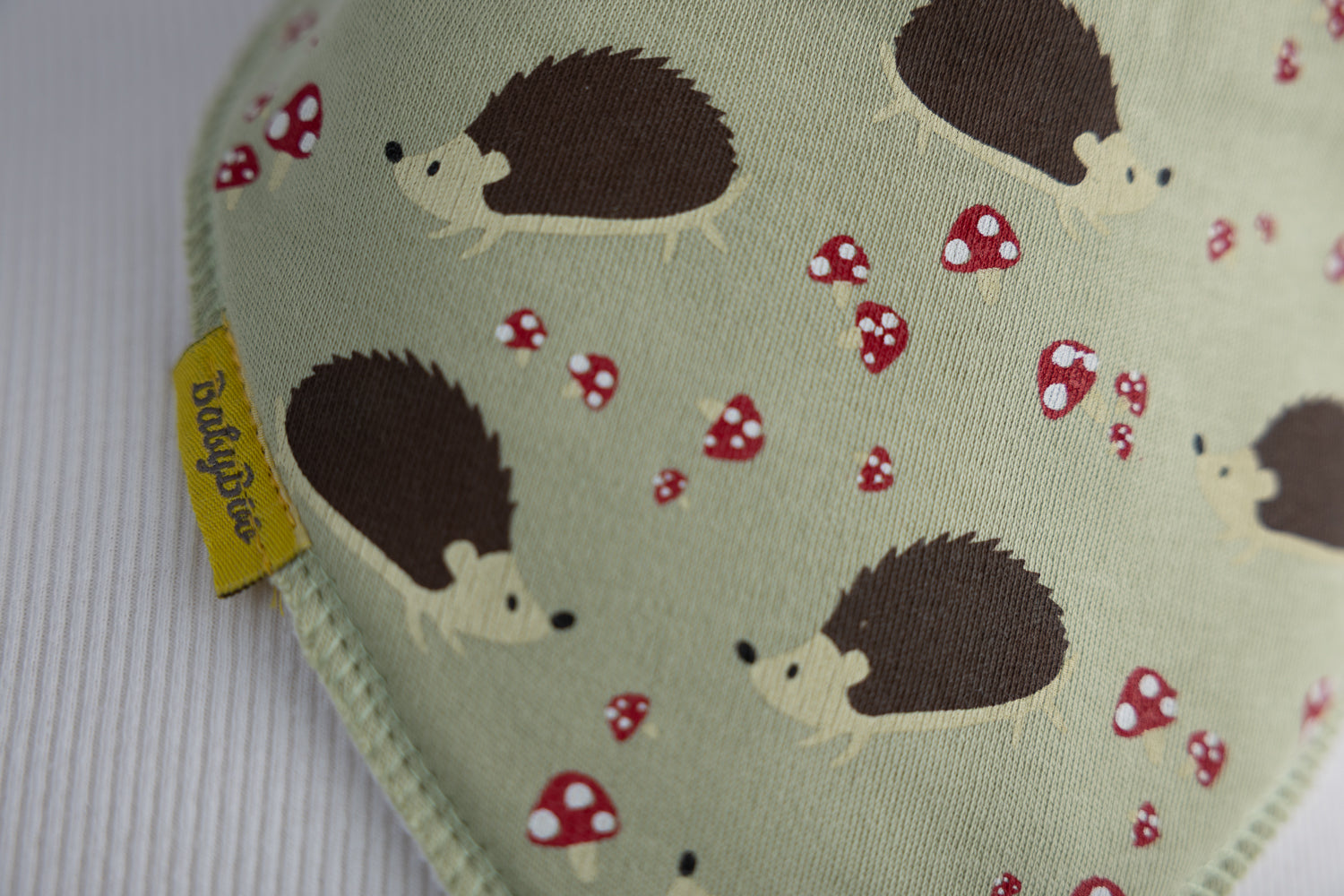 Harry the hedgehog organic cotton DribbleBoo bandana bib
