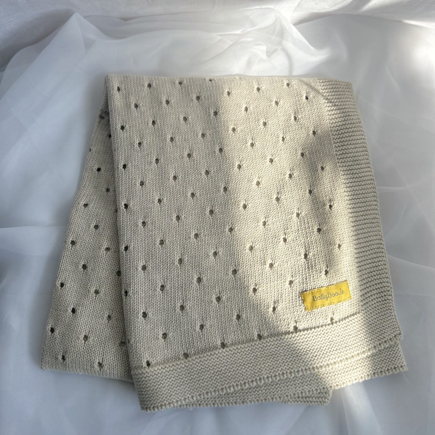Organic cotton ecru cellular BlankieBoo