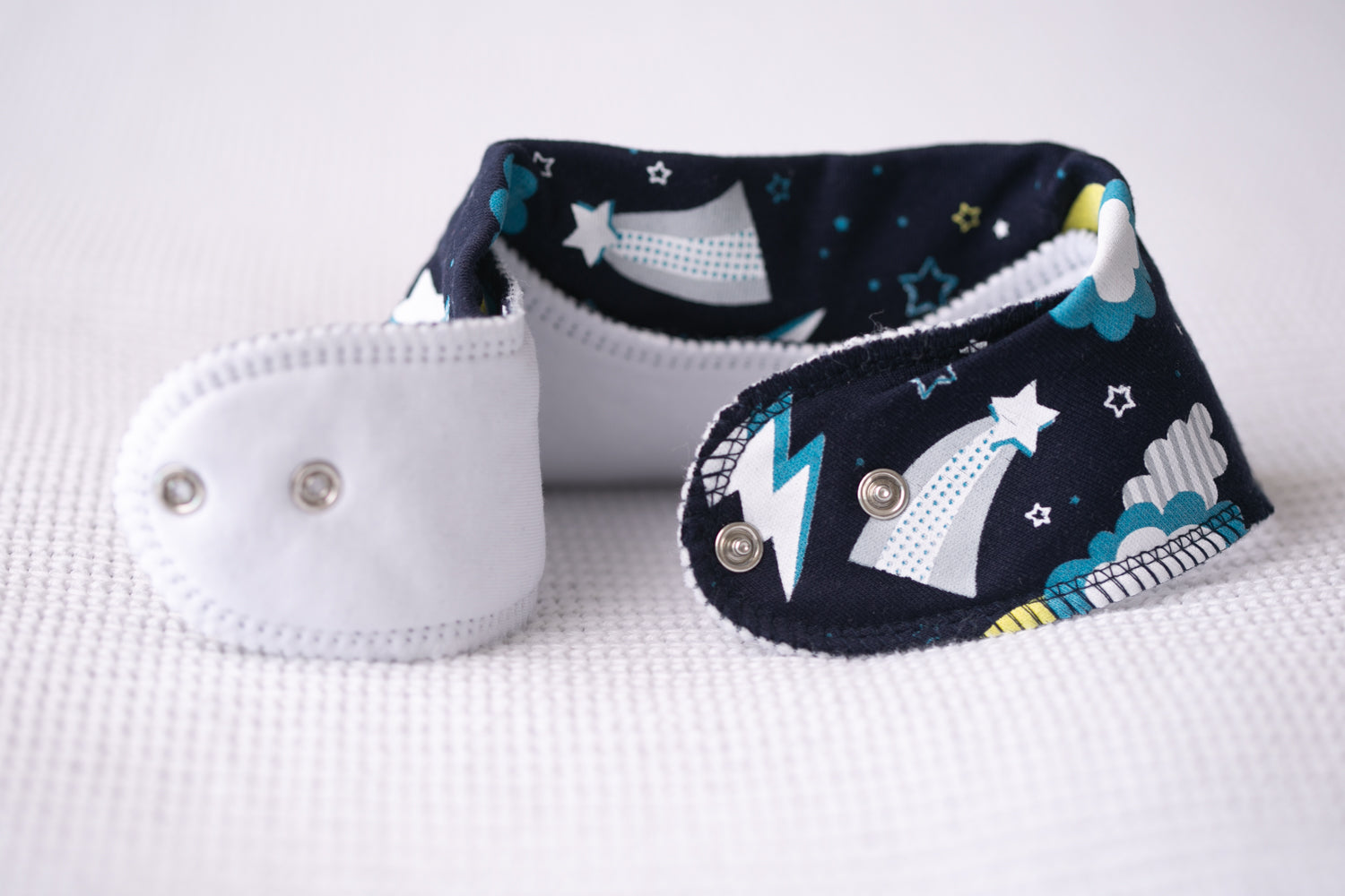 Flash with grey organic cotton DribbleBoo bandana bib