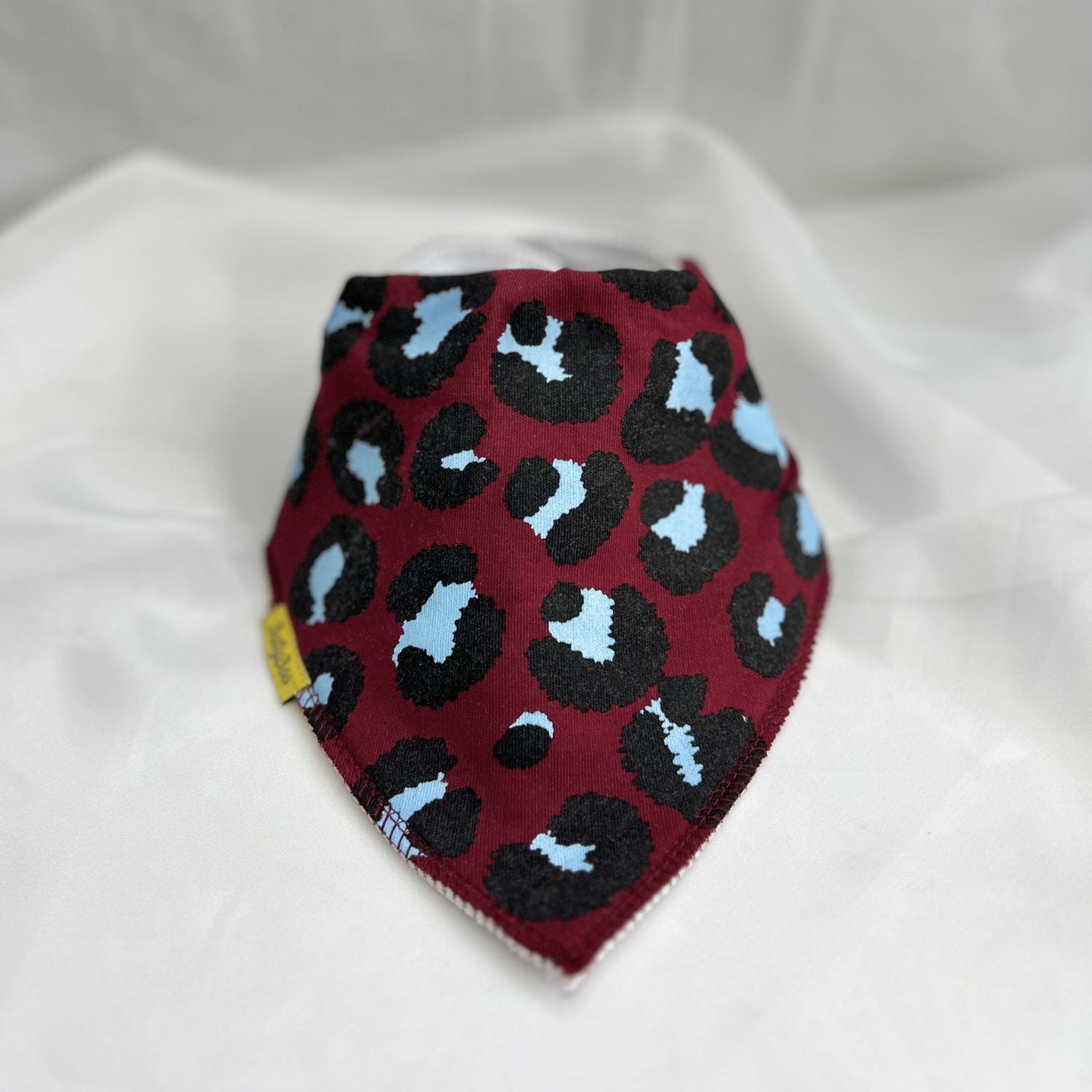 Maroon Leopard Print organic cotton DribbleBoo bandana bib