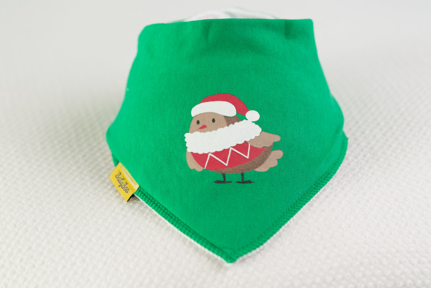 Green robin organic cotton DribbleBoo bandana bib