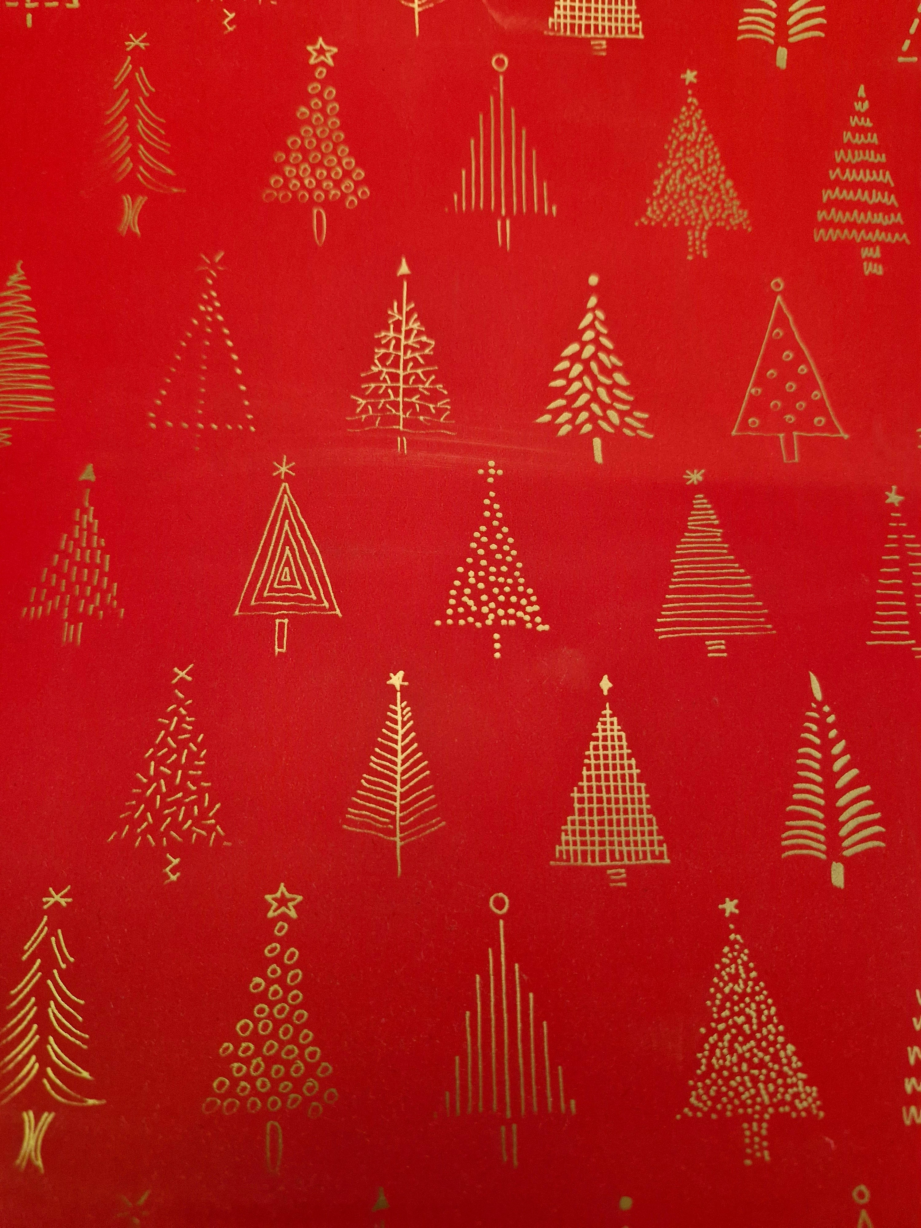 Red Christmas Trees Gift Wrap
