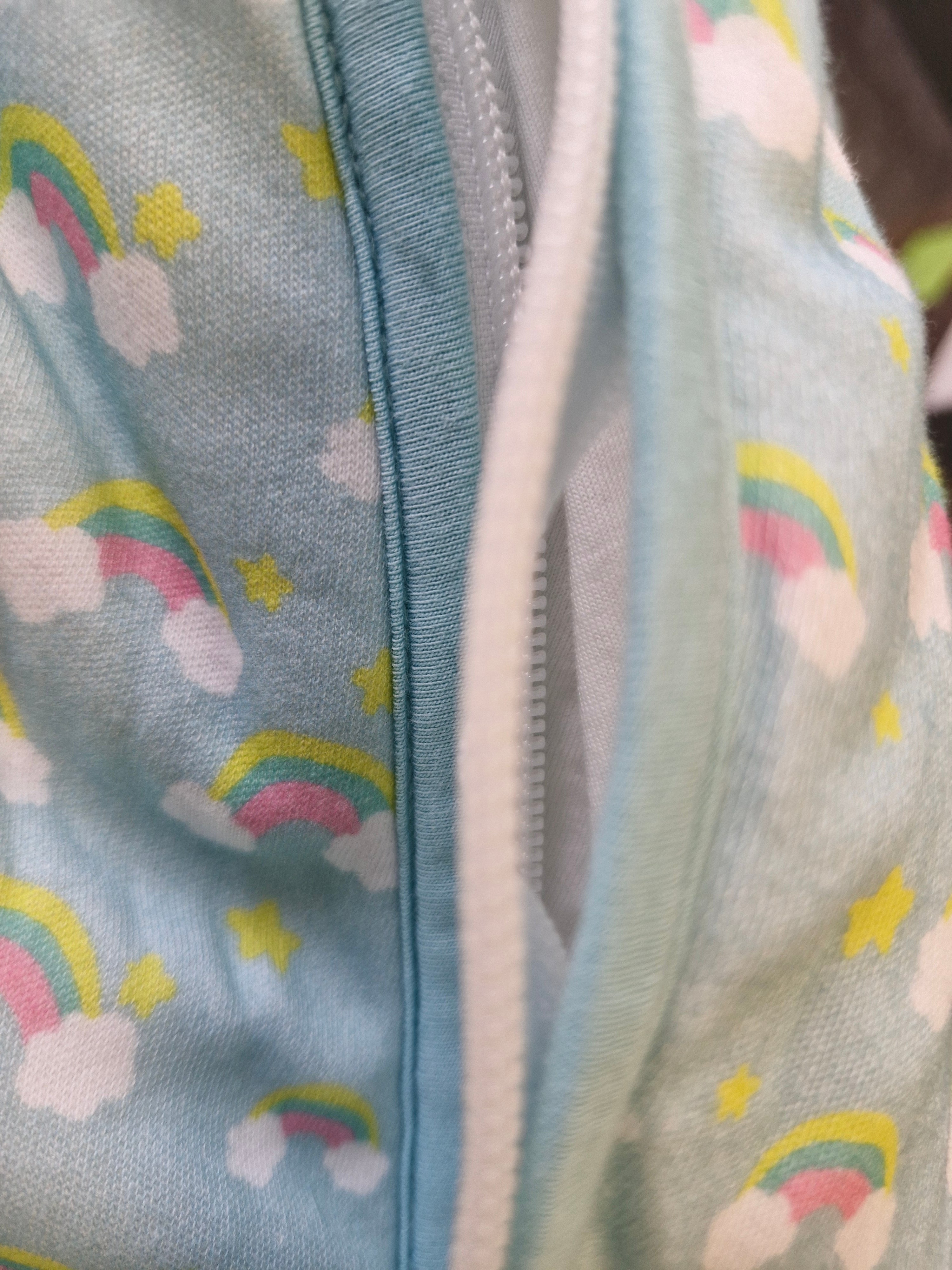 Imperfect Painted rainbows organic cotton SnuggleBoo sleepsuit (2.5 tog)