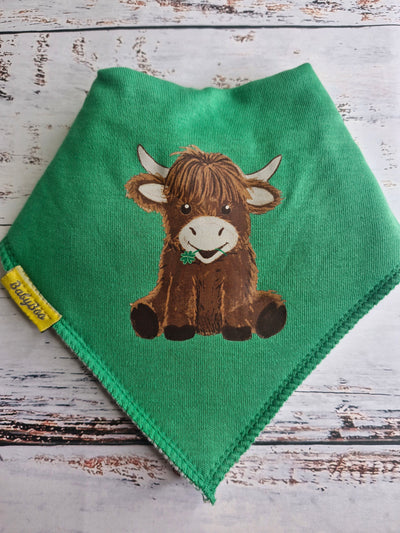 Highland Cow organic cotton DribbleBoo bandana bib