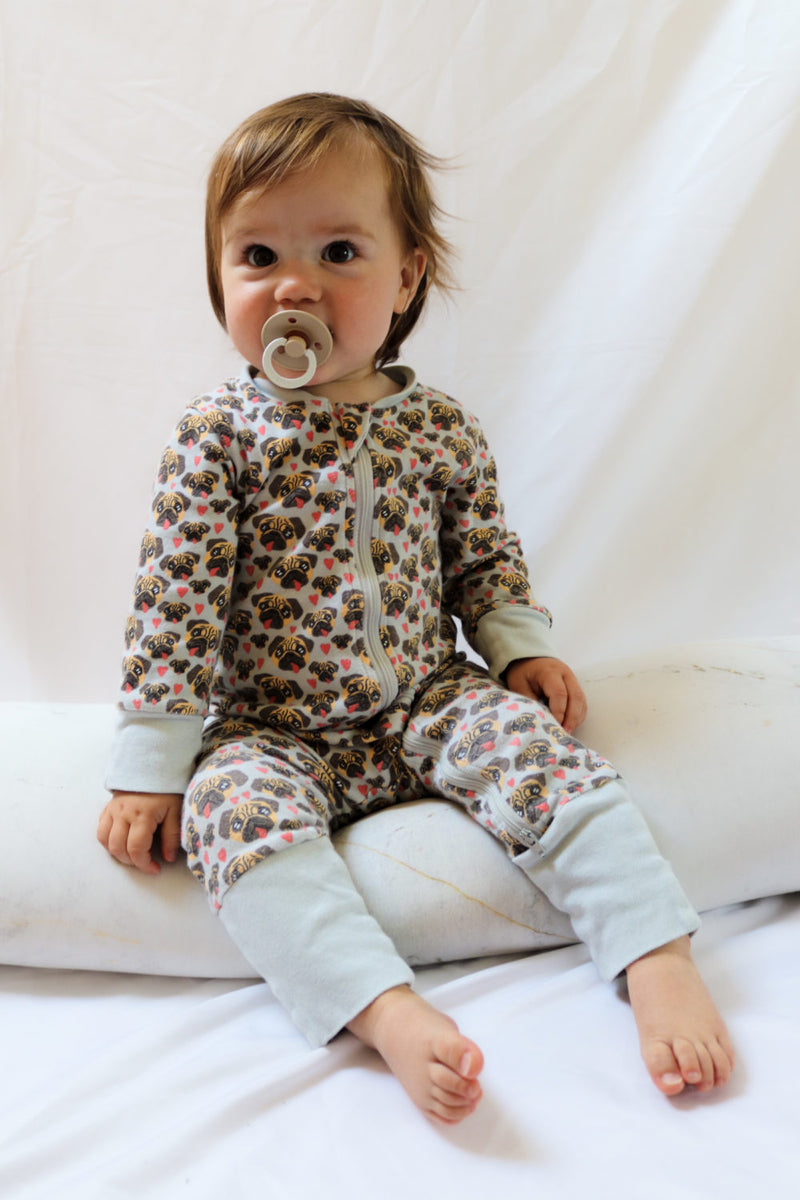 Puppy Love organic cotton ZippyBoo suit