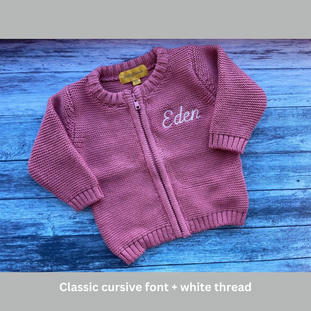 Magenta organic cotton zipped cardigan