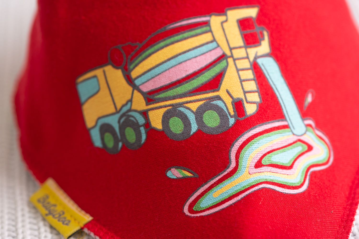 Rainbow truck organic cotton bandana bib
