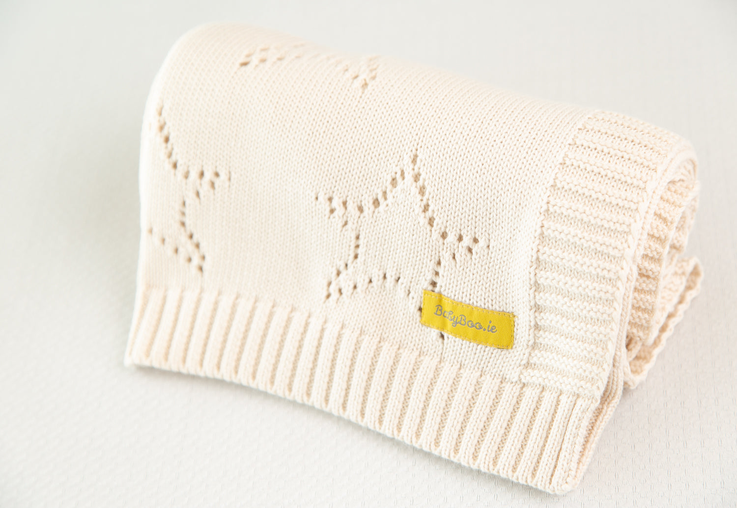 Cream organic cotton star style BlankieBoo