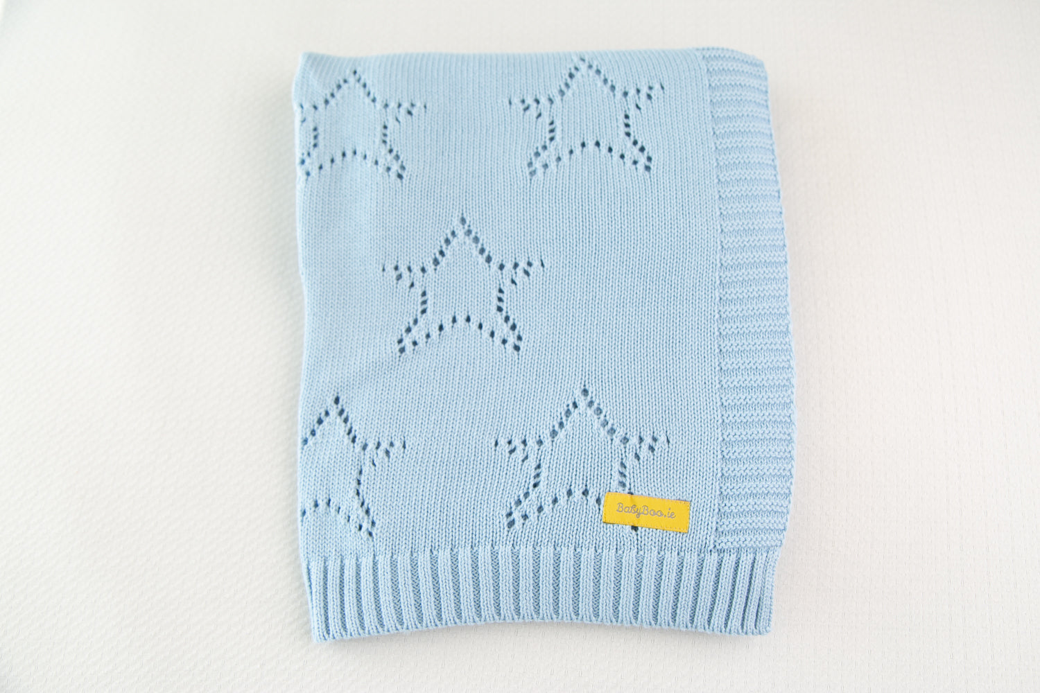 Baby Blue organic cotton star style BlankieBoo