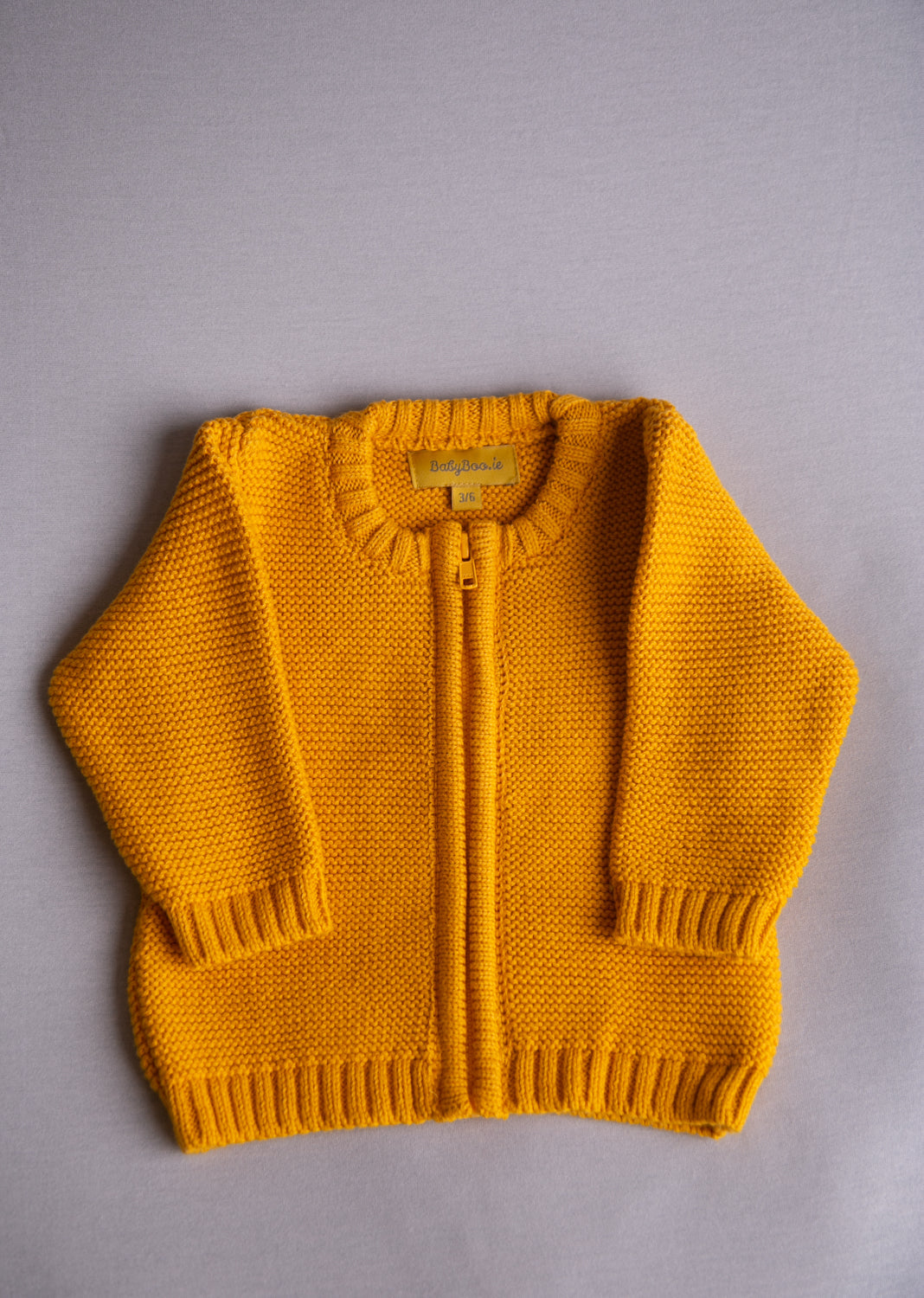Turmeric organic cotton zipped cardigan