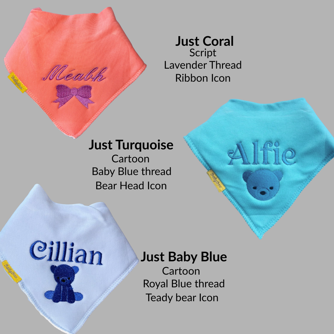 Personalised organic cotton DribbleBoo bandana bib
