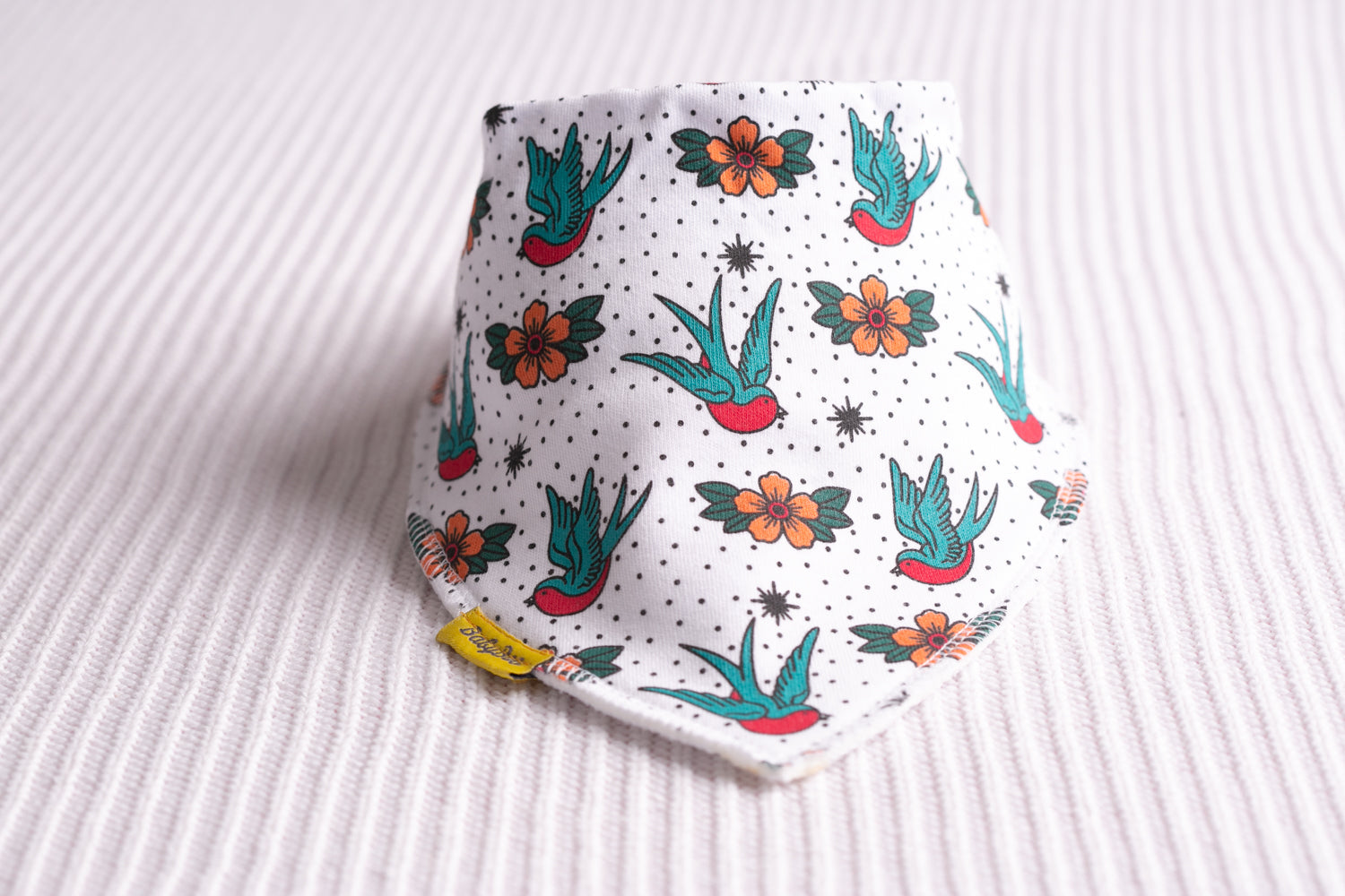 Soaring Swallows organic cotton DribbleBoo bandana bib