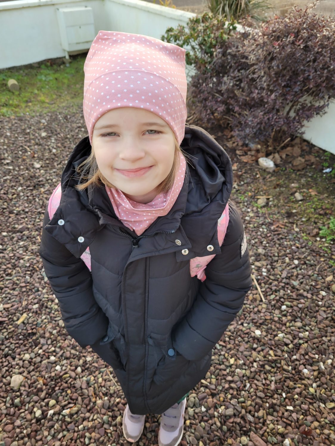 Tiny pink stars organic cotton BooBeanie hat