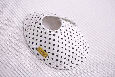 Black polka organic cotton LittleBoo baby bib