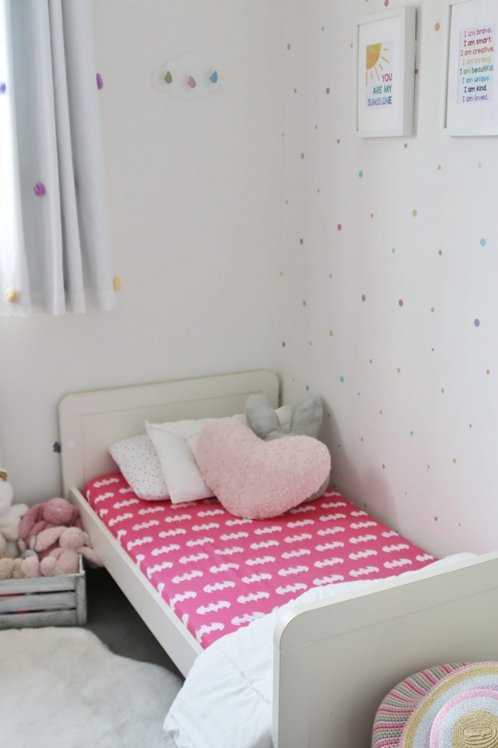 Pink batman organic cotton BeddyBoo fitted sheet