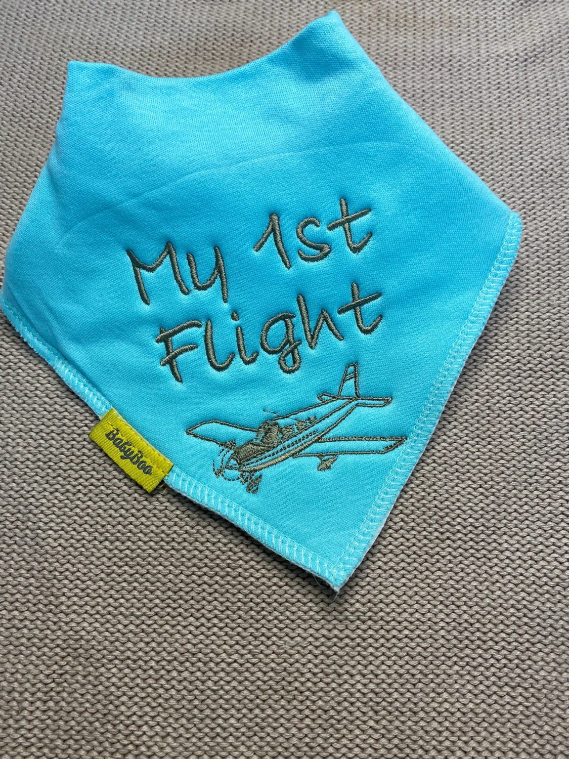 My 1st Flight organic cotton bandana bib
