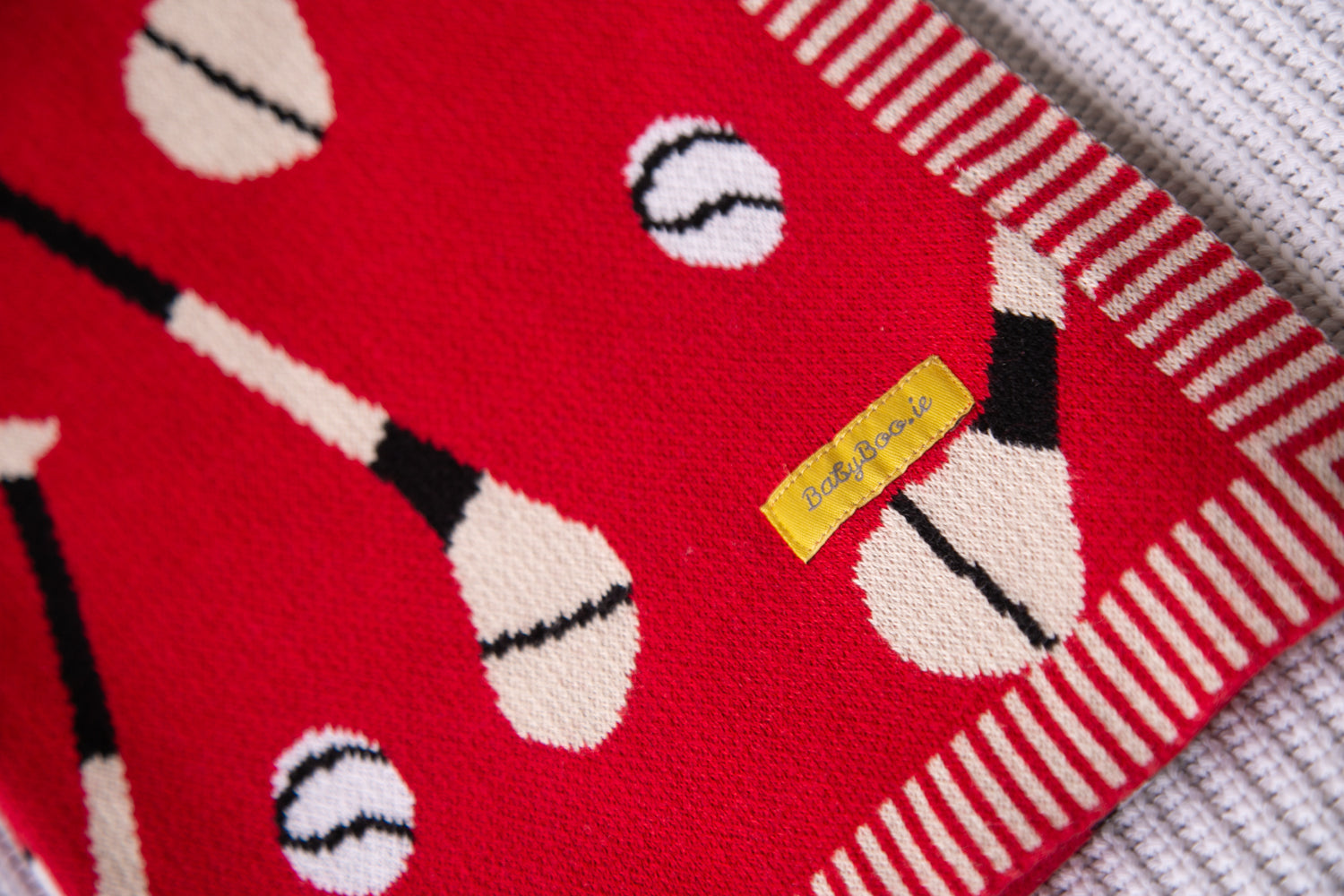Red organic cotton GAA mad BlankieBoo