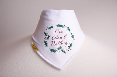 Mo Chéad Nollaig organic cotton DribbleBoo bandana bib