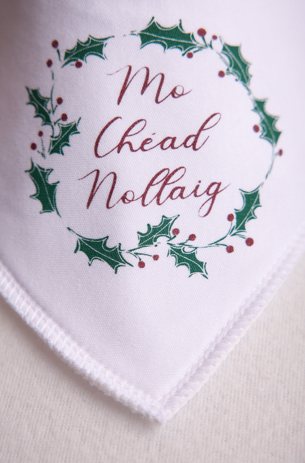 Mo Chéad Nollaig organic cotton DribbleBoo bandana bib