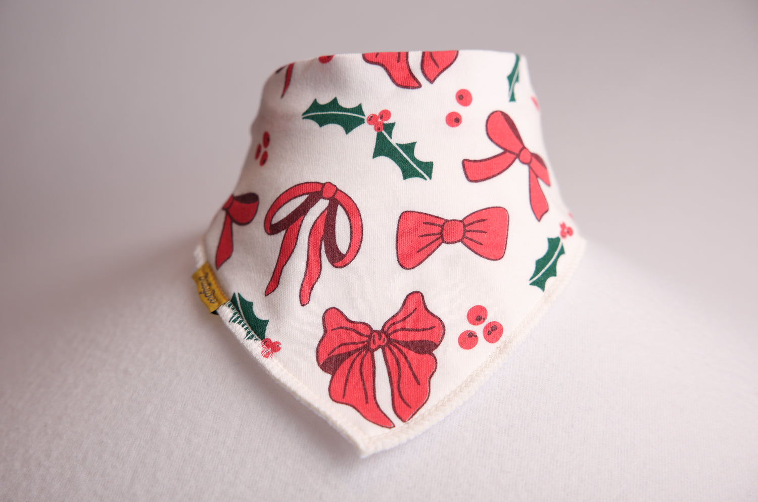 Christmas Bows organic cotton DribbleBoo bandana bib