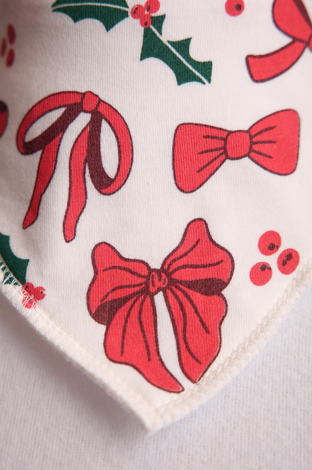 Christmas Bows organic cotton DribbleBoo bandana bib